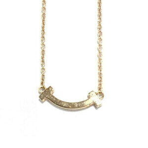 gold TIFFANY Co T Smile Pendant Necklace Kantei kyoku Nago